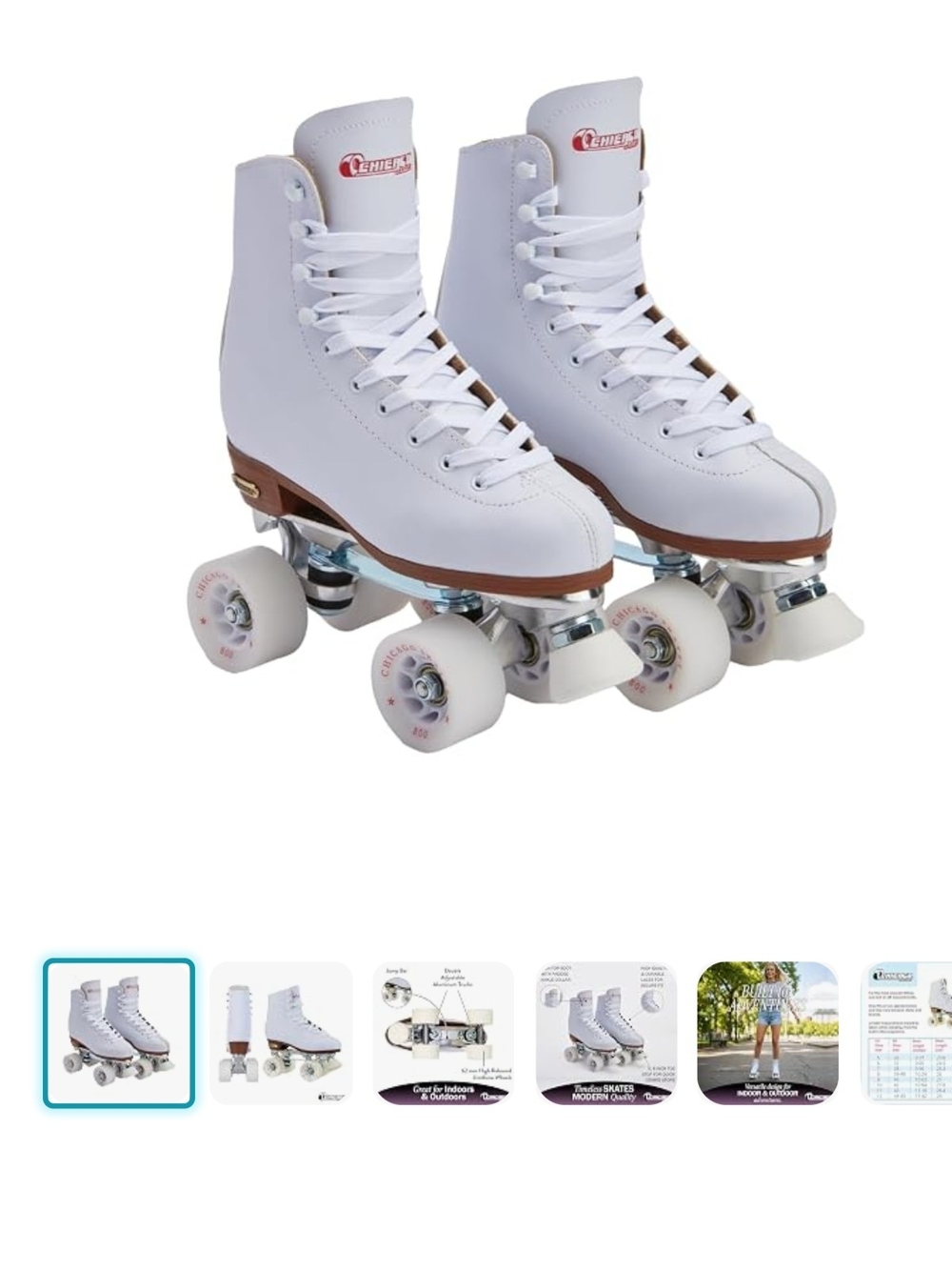 Size 6 White Leather Rink State For Ladies